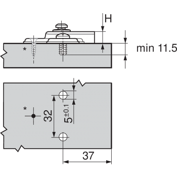 Prowadnik Blum  194K6100E modul do lodówki wys.0mm expando (z kołeczkami)